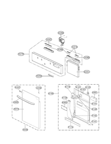 Door Panel Parts Diagram and Parts List for LDF7774BD 00 LG Dishwasher