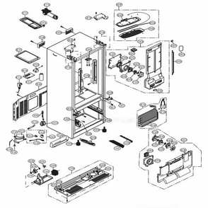 Case Parts Diagram and Parts List for LFXS24623W ASWCNA2 LG Refrigerator