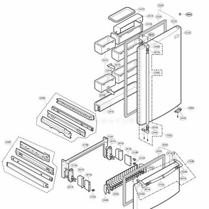 Door Parts 2 Diagram and Parts List for LRDC20731ST ASTCLGY LG Refrigerator