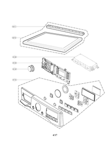 Control Panel Parts Diagram and Parts List for DLEX3570V  LG Dryer
