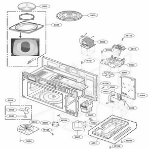Part Location Diagram of 3550W1A292B LG COVER,STIRRER FAN