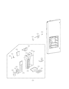 Dispenser Parts Diagram and Parts List for LFX25971SB 01 LG Refrigerator