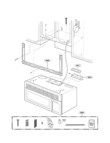 Installation Parts Diagram and Parts List for MV1604ST01  LG Microwave