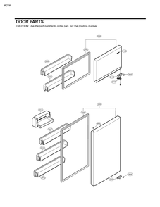 Door Parts Diagram and Parts List for GM-U552SQDM ASWCNA1 LG Refrigerator