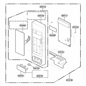 Control Panel Parts Diagram and Parts List for JE1860CH CBSEGEU LG Wall Oven