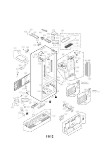 Case Parts Diagram and Parts List for LFX25991ST01  LG Refrigerator