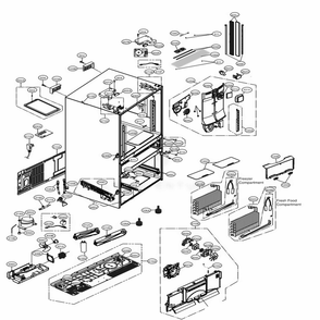 Case Parts Diagram and Parts List for LMXC23796M AMTCNA0 LG Refrigerator