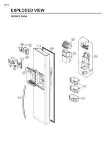 Freezer Door Diagram and Parts List for GM-L227NKYM ASBCSE0 LG Refrigerator