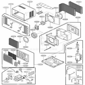 Main Diagram and Parts List for R1203 AWYAUSG LG Air Conditioner