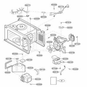 Interior Parts Diagram and Parts List for JE1860GB ASGEGEU LG Range