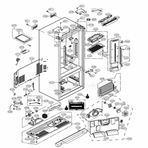 Case Parts Diagram and Parts List for 71609 AWBCSE5 LG Refrigerator