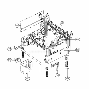 Base Assembly Diagram and Parts List for LDF7774BD ABDEEUS LG Dishwasher