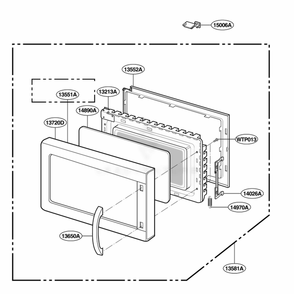 Door Parts Diagram and Parts List for ACM1580AB ABKEAMA LG Range