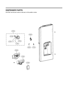 Dispenser Parts Diagram and Parts List for GR-L28ANSYX ASTCNA0 LG Refrigerator