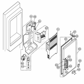 Ice Maker And Ice Bin Parts Diagram and Parts List for 79737 ABS4SER LG Refrigerator