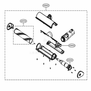 Carpet Nozzle Diagram and Parts List for A908VMR AVWELGA LG Upright Vacuum