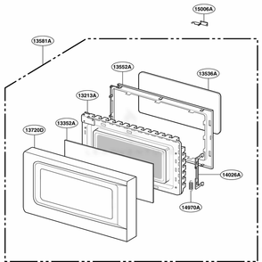 Door Parts Diagram and Parts List for MT4110SKB2 CB2EWRP LG Range