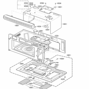Oven Cavity Parts Diagram and Parts List for 80824 AB6ESEA LG Range