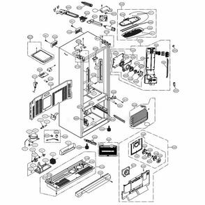 Case Parts Diagram and Parts List for 73052 ASWCSE1 LG Refrigerator