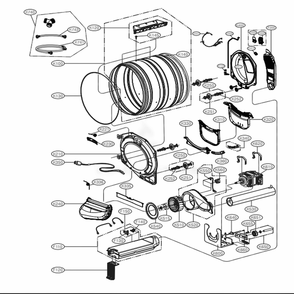 Drum And Motor Assembly: Electric Type Diagram and Parts List for 81383 ASTESEU LG Dryer