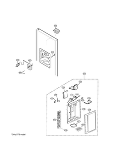 Dispenser Parts Diagram and Parts List for LSC27921SB02  LG Refrigerator