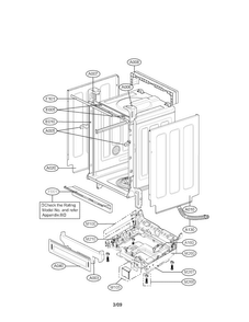 Cabinet Assy Diagram and Parts List for LDF7810WW-01  LG Dishwasher