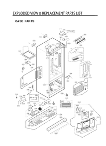 Case Parts Diagram and Parts List for GC-B288GQNP ASWCNA2 LG Refrigerator