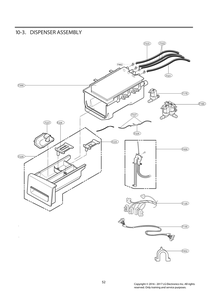 Dispenser Assembly Diagram and Parts List for F3G2CYT2W ABWETUS LG Washer