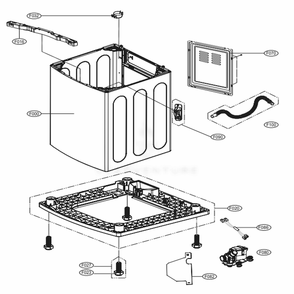 Outer Case Assembly Diagram and Parts List for WT1501CW ABWETUS LG Washer