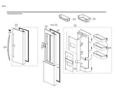 Refrigerator Door Diagram and Parts List for GM-J227NSYM ASTCSE4 LG Refrigerator