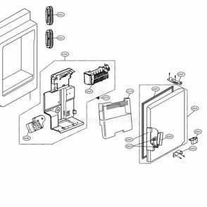 Ice Maker And Ice Bin Parts Diagram and Parts List for LFXS30766D ASBCNA2 LG Refrigerator