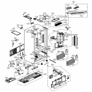 Case Parts Diagram and Parts List for 74305 ASTCSE0 LG Refrigerator