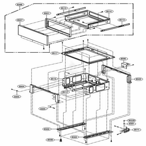 Drawer Parts Diagram and Parts List for LRE30453SW FWHLLGA LG Range
