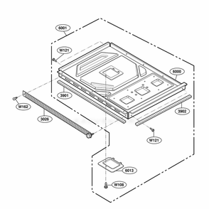 Base Plate Parts Diagram and Parts List for URS511P AGR7AMA LG Range