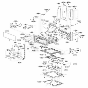 Upper Cavity Parts Diagram and Parts List for LDG3036ST FS1ELGA LG Wall Oven