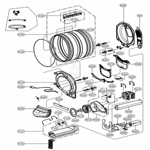 Drum And Motor Assembly: Electric Type Diagram and Parts List for DLE3400W ABWEEUS LG Dryer