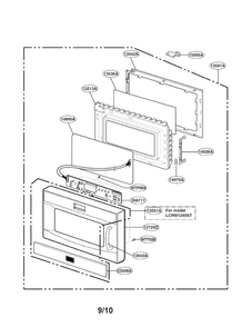 Door Parts Diagram and Parts List for LCRM1240ST01  LG Microwave