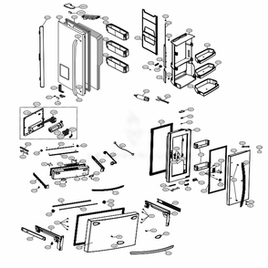 Door Parts Diagram and Parts List for LMXS30776S ASTCNA0 LG Refrigerator