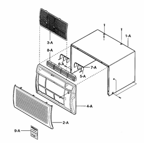 Cabinet/front Grille Assy Diagram and Parts List for 58075085700  Kenmore Air Conditioner