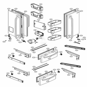 Door Parts Diagram and Parts List for LMXS27626S ASTCNA0 LG Refrigerator