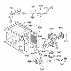 Part Location Diagram of 6877W1A187N LG HARNESS