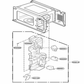 Latch Board Parts Diagram and Parts List for MS95MT HSLEGSS LG Range