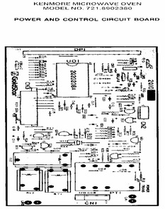 Power And Control Circuit Board Diagram and Parts List for 7218902380  Kenmore Microwave