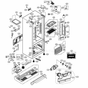 Case Parts Diagram and Parts List for LFXS24626D ASBCNA1 LG Refrigerator