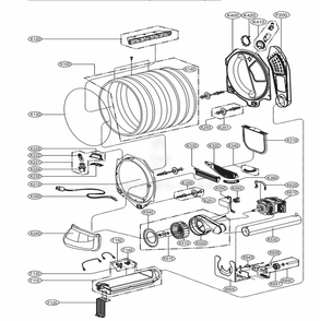Drum And Motor Assembly: Electric Type Diagram and Parts List for DLEX5680V ASSEEUS LG Washer