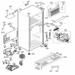 Case Parts Diagram and Parts List for 78033 ASTCSE5 LG Refrigerator