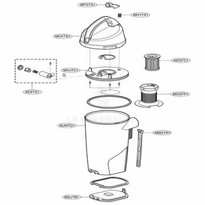 Part Location Diagram of 4838FI1429A LG TANK,DUST