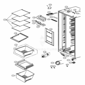 Refrigerator Compartment 2 Diagram and Parts List for LSXS26326S ASTCNA4 LG Refrigerator