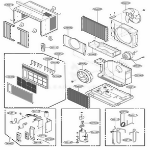Main Diagram and Parts List for WG5200ER AWYCWAL LG Air Conditioner