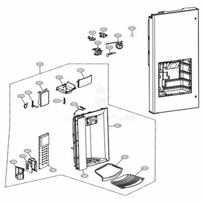 Dispenser Parts Diagram and Parts List for LFXS24566S ASTCNA0 LG Refrigerator